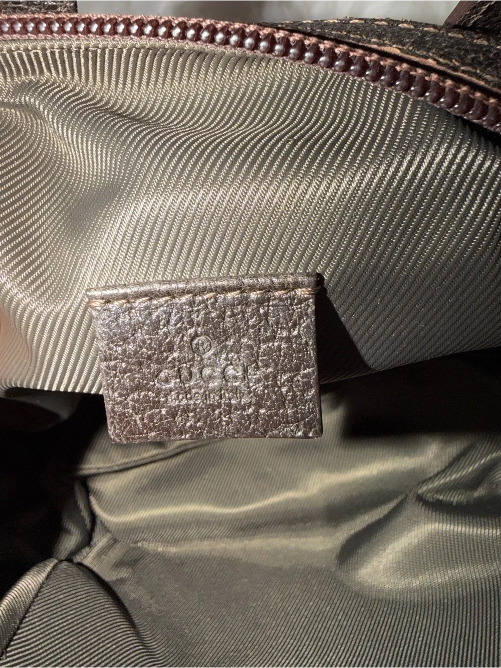 Gucci Brown GG Canvas Mini Boston Style Top-Handle Bag.